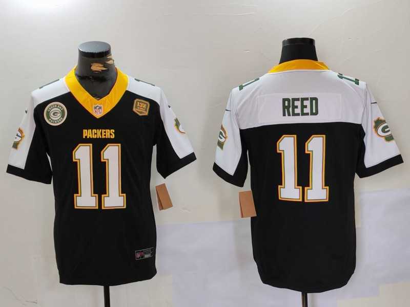 Men%27s Green Bay Packers #11 Jayden Reed Black White 2024 F.U.S.E. Home Patch 13 Time World Champions Vapor Untouchable Limited Stitched Jerseys->new england patriots->NFL Jersey